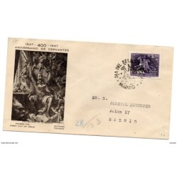Carta con matasellos dia del sello de 1947 Cervantes