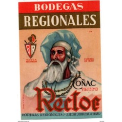 Etiqueta  Bodegas regionales Coñac Rector