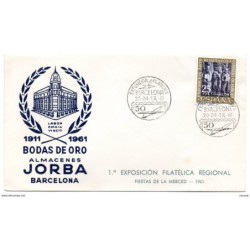 Carta con matasellos commemorativo exposicion filatelica barcelona 1961