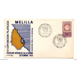 Carta con matasellos commemorativo expo filatelica Melilla 1975