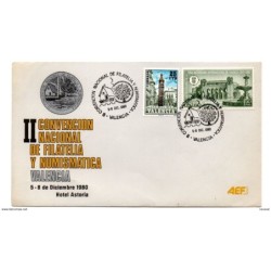 Carta con matasellos commemorativo II convencion nacional de filatelia y numismatica 1980