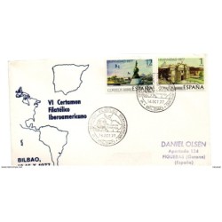 Carta con matasellos commemorativo  certamen filatelico iberoamericano 1977