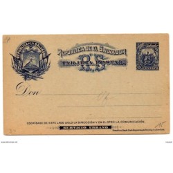 Entero postal  el salvador  un centavo 1895