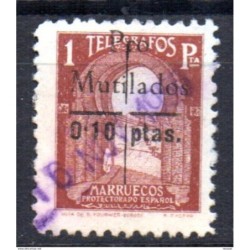 Sello  telegrafo marruecos con sobrecarga mutilados