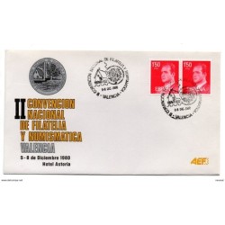 Carta con matasellos commemorativo 2 convencion nacional de filatelia y numismatica valencia