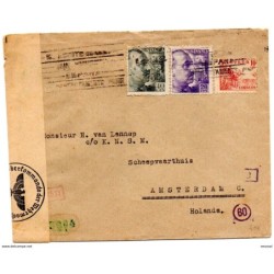 Carta con censura militar de valencia  direccion amsterdam