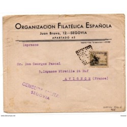 Carta  con censura militar de Segovia direccion avignon