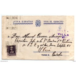Carta con censura militar y direccion a El Vacá cordoba