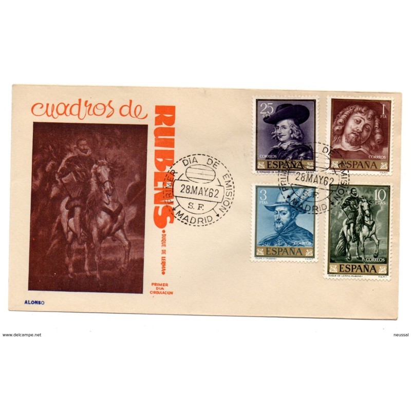 Sobre de primer dia de pedro pablo Rubens de 1962 edicion alonso Sobre de primer dia de pedro pablo Rubens de 1962 edicion alonso