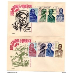 2 sobres  de primer dia de forjadores de america de 1963