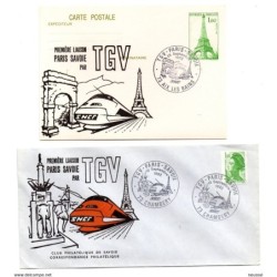 Carta  tarjeta de primer viaje Paris savoie Tgv 1982