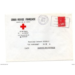 Carta de la cruz roja de francia de 1974