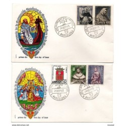 2 cartas con matasellos commemorativo coronacion canonica de nuestras señora de la merced de 1963