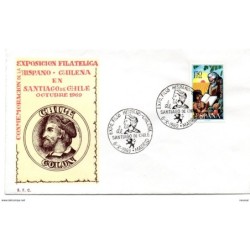 Carta con matasellos commemorativo exposicion filatelica hispanochilena de 1969