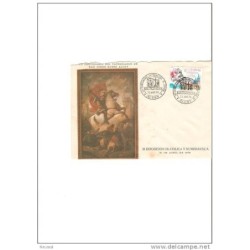 Carta con cuño centenario del patronzago de san jorge sobre alcoy