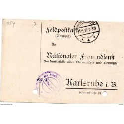 Tarjeta  con  franquicia militar  plana mayor del batallo de zapadores n 7  año 1917