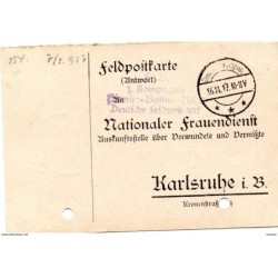 Tarjeta  con  franquicia militar  compañia batallon de zapadores n 7 correo militar aleman 937  año 1917