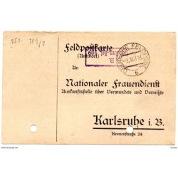 Tarjeta  con  franquicia militar  1 compañia bad leibgren regimiento n 109   año 1918