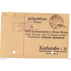 Tarjeta  con  franquicia militar   soldatenbrief husarenregimiento 9  año 1918