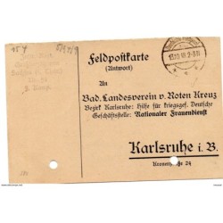 Tarjeta  con  franquicia militar   regimiento de infanteria sachfen n 94 9 compañia  año 1918