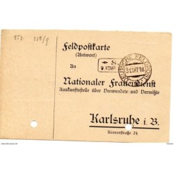 Tarjeta  con  franquicia militar  SB 9 compañia  año 1918