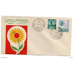 Carta con matasellos commemorativo semana mediterranea de flores y plantas 1966