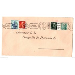 Carta con matasellos commemorativo 75 aniversario sociedad valencia con sello franco impreso 180 pts