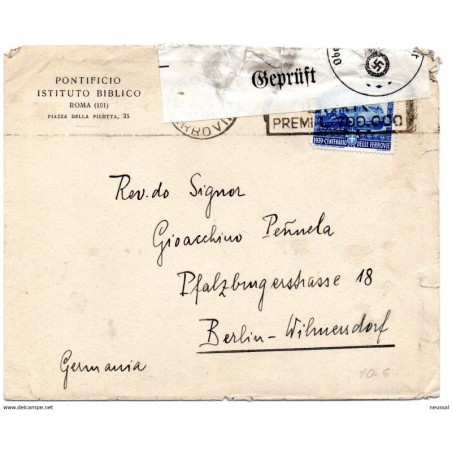 Carta de italia con censura nazi