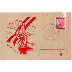 Tarjeta con matasellos commemorativo campo de concentracion Mauthausen
