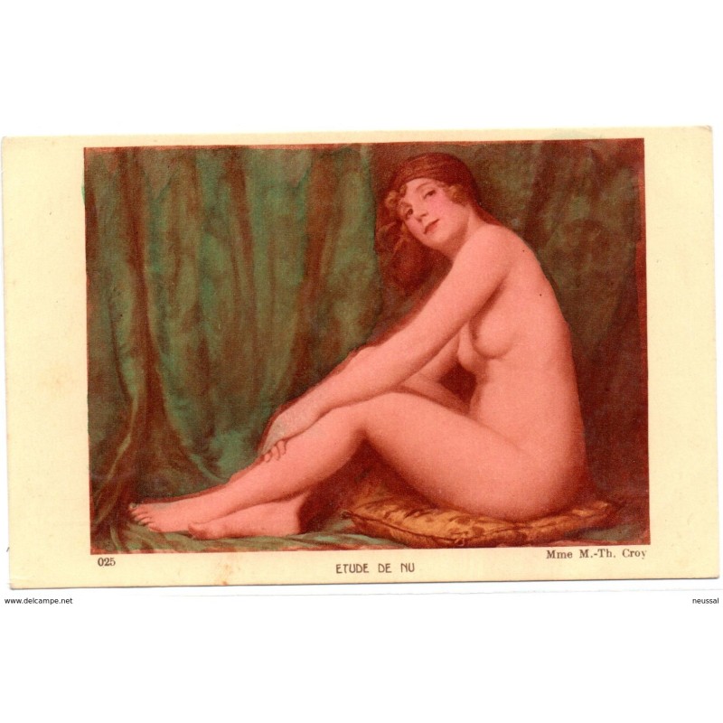 Postal de mujer sentada posando Etude de nu Postal de mujer sentada posando Etude de nu