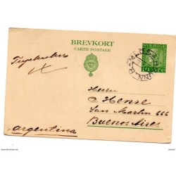 Entero postal de suecia circulado de 1922