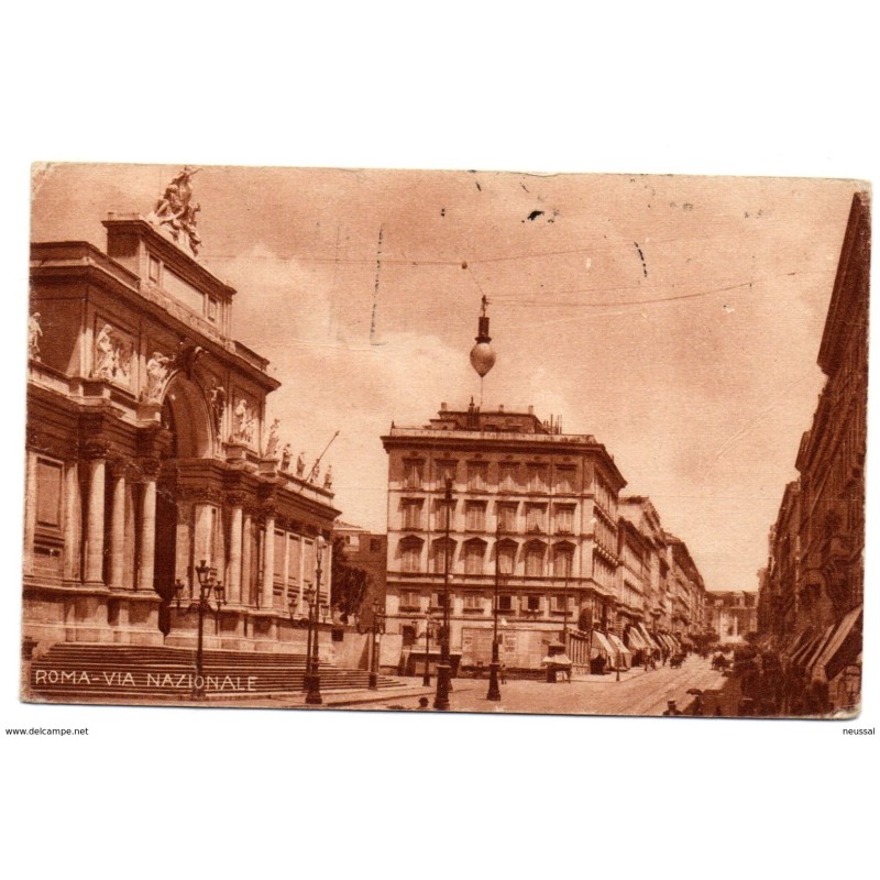 Tarjeta postal circulada de 1921 Roma via nazionale Tarjeta postal circulada de 1921 Roma via nazionale