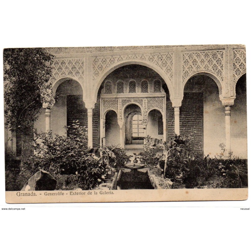 Tarjeta postal de granada generalife exterior de la Galeria Tarjeta postal de granada generalife exterior de la Galeria