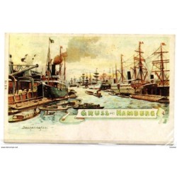Tarjeta postal  de gruss aus  hamburg