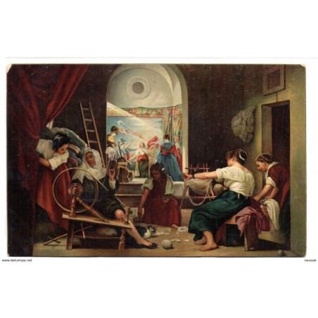 Tarjeta postal  de las hilanderas velazquez