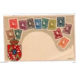 Tarjeta postal  con escudo de castilla y leon