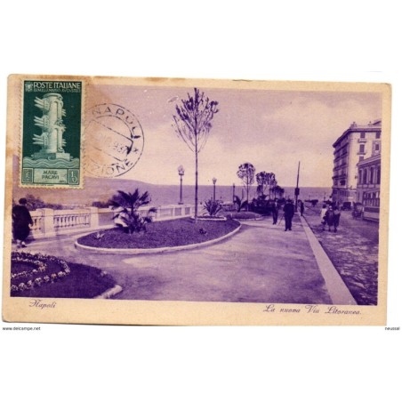 Tarjeta postal  de  napoli circulada de 1937