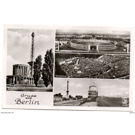 Tarjeta postal de gruss aus berlin circulada 1956