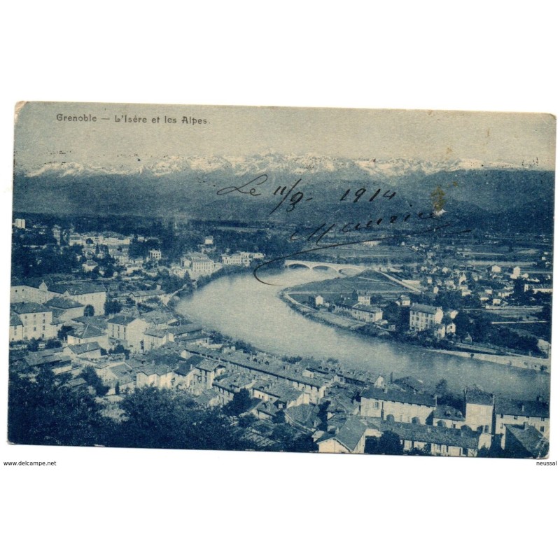Tarjeta postal de grenoble Lisere et les alpes circulada 1914 Tarjeta postal de grenoble Lisere et les alpes circulada 1914