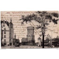 Tarjeta postal koln agrippinawerft mit bayenturn circulada 1906