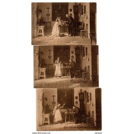 4 Tarjetas postales circuladas de 1903