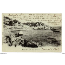 Tarjeta postal de marseille la corniche circulada 1902