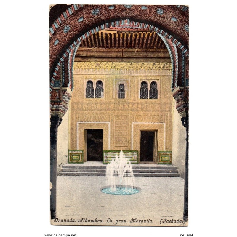 Postal de granada la gran mezquita escrita por detras 1914 Postal de granada la gran mezquita escrita por detras 1914