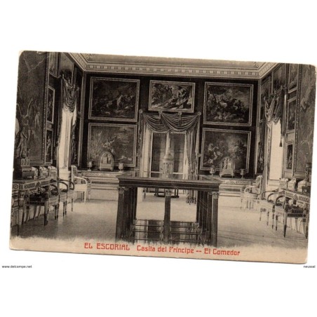Postal del escorial casita del principeel comedor