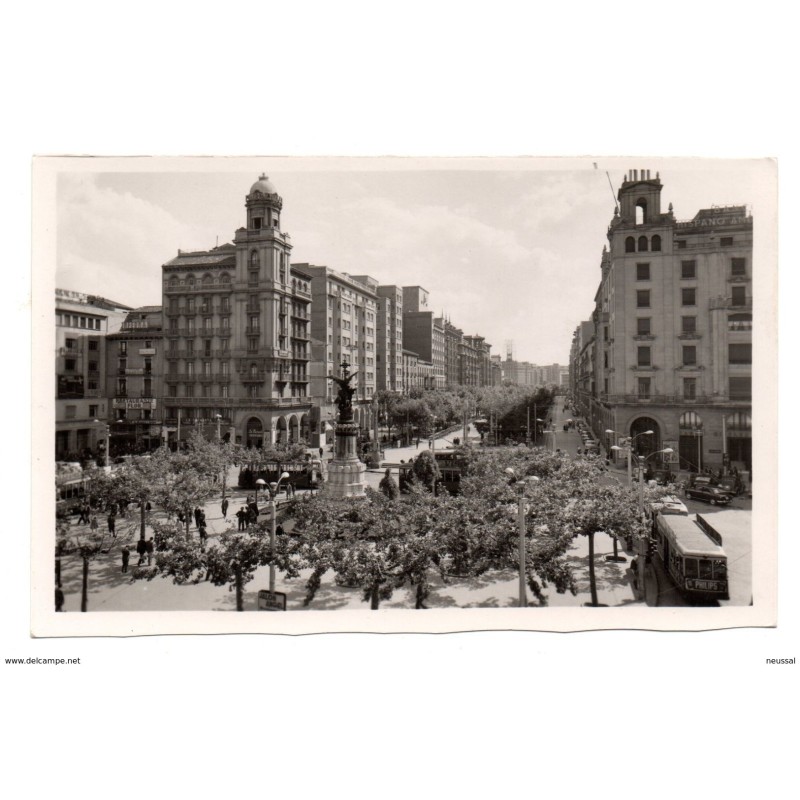 Postal de zaragoza plaza de españa y paseo de la independencia Postal de zaragoza plaza de españa y paseo de la independencia