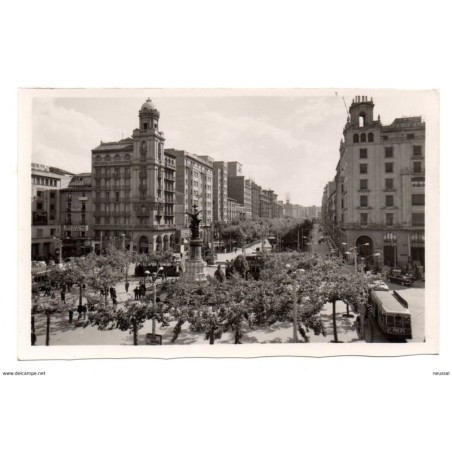 Postal de zaragoza plaza de españa y paseo de la independencia
