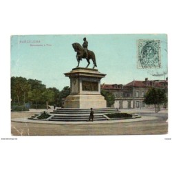 Postal de barcelona monumento a prim circulada