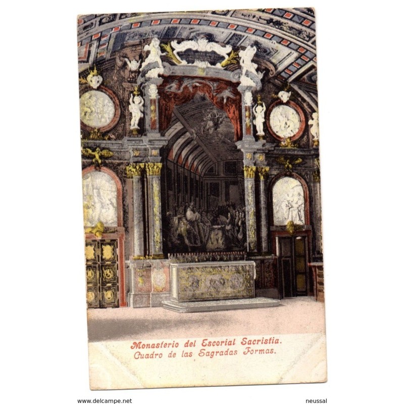 Postal de monasterio del escorial sacristia Postal de monasterio del escorial sacristia
