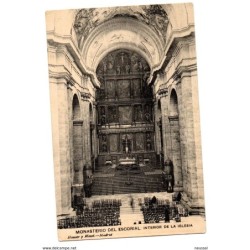 Postal  de monasterio del escorial interior de la iglesia