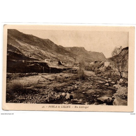 Tarjeta postal   pobla de lillet riu llobregat